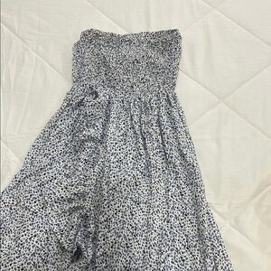 4 for $20 — Strapless Blue and White Patterned Dress
